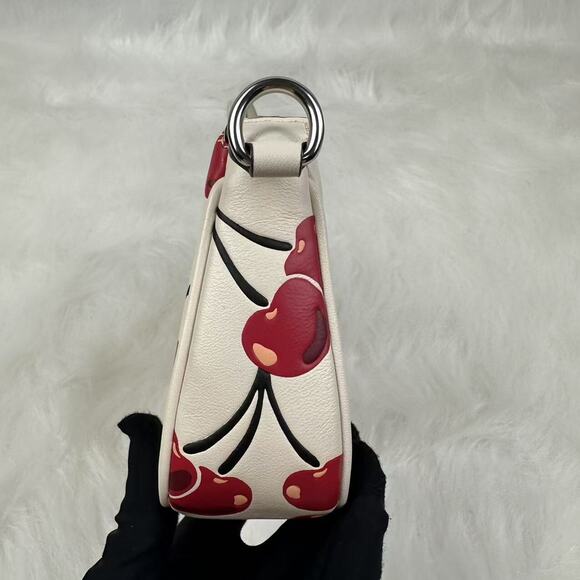 Coach Nolita 19 With Cherry Print Wristlet/Handbag In Leather Chalk CZ012 NWT - Picture 7 of 11